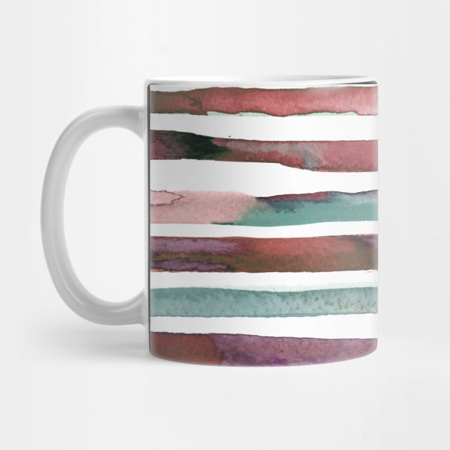 Pocket - WATERCOLOR STRIPES RED AND GREEN by ninoladesign